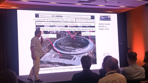 Mezinárodní konference ve Stages Hotelu v Praze s prezentací ocelové konstrukce O2 arény