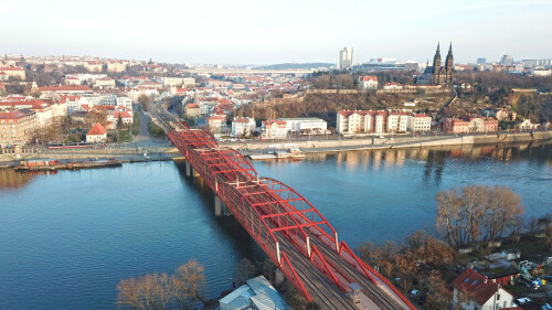 Soutěžní návrh železničního mostu pod Vyšehradem