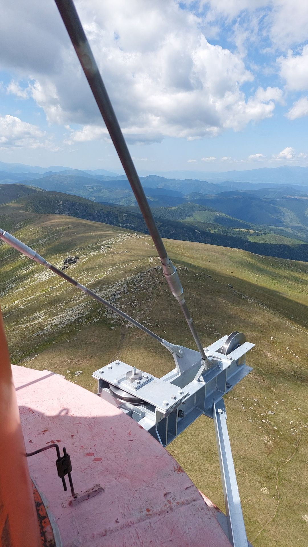 Výměna kotevních lan stožáru Kráľova hoľa na Slovensku