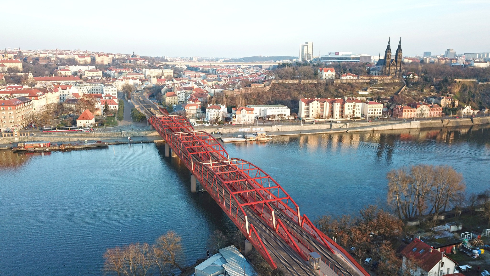 Soutěžní návrh železničního mostu pod Vyšehradem