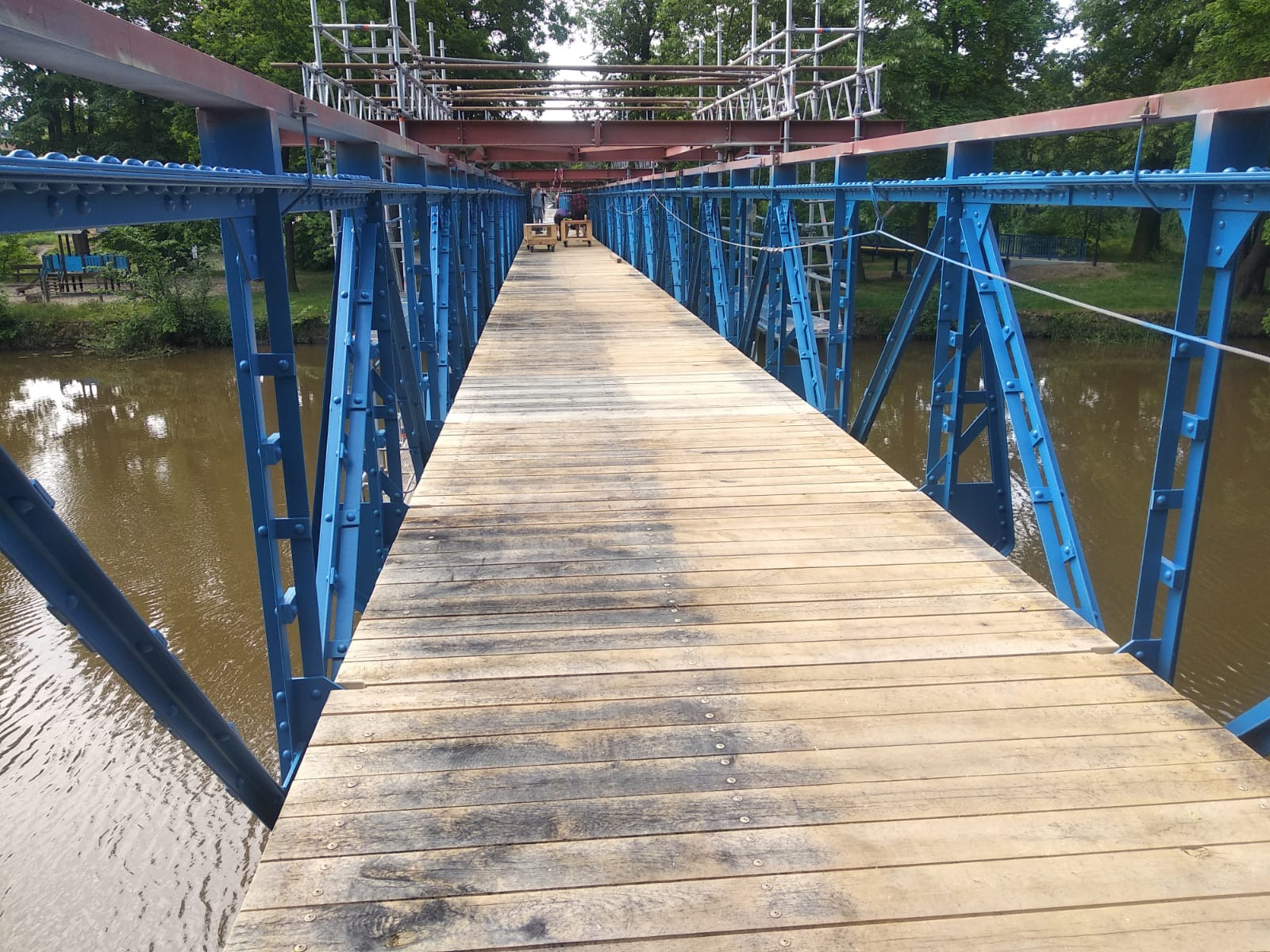 CITY OF PÍSEK, FOOTBRIDGE OVER THE OTAVA RIVER