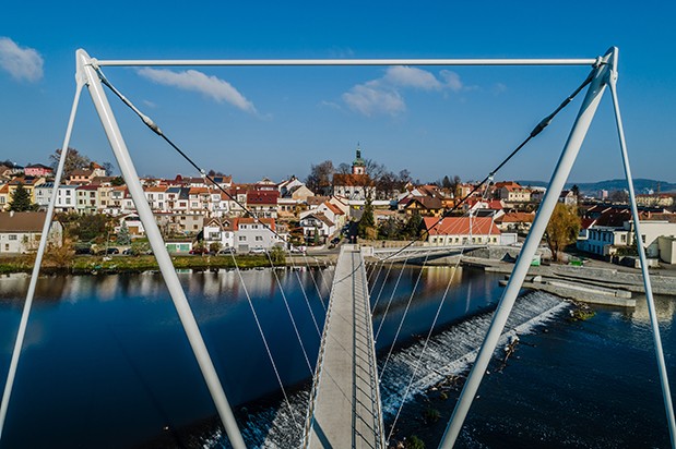 Footbrige in the town Písek, Czech Republic
