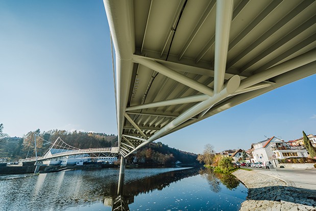 Footbrige in the town Písek, Czech Republic