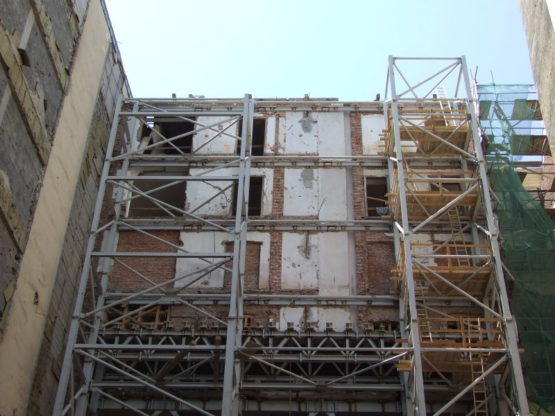 Reconstruction of the building, Wenceslas Square No.9 - Temporary supporting steel structure
