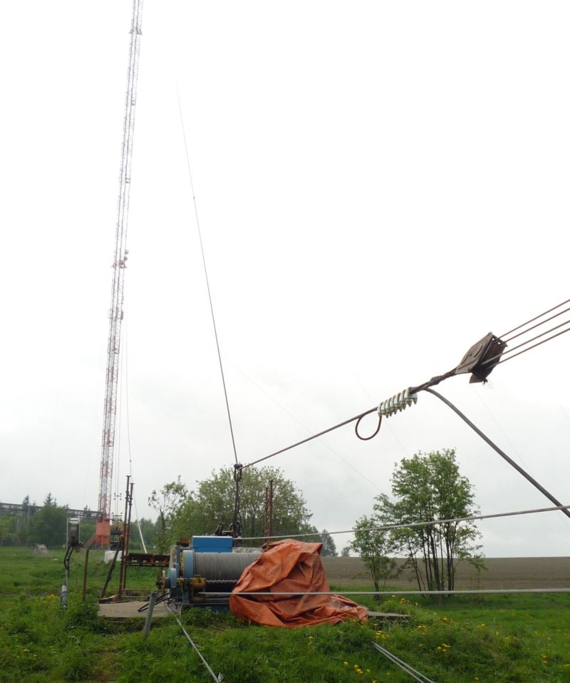 Replacement of steel guy ropes of the mast Krašov