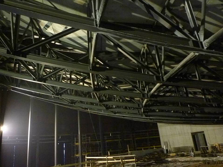 Reconversion of the steel structure of the „Gas holder“ in Vítkovice in multi-purpose hall