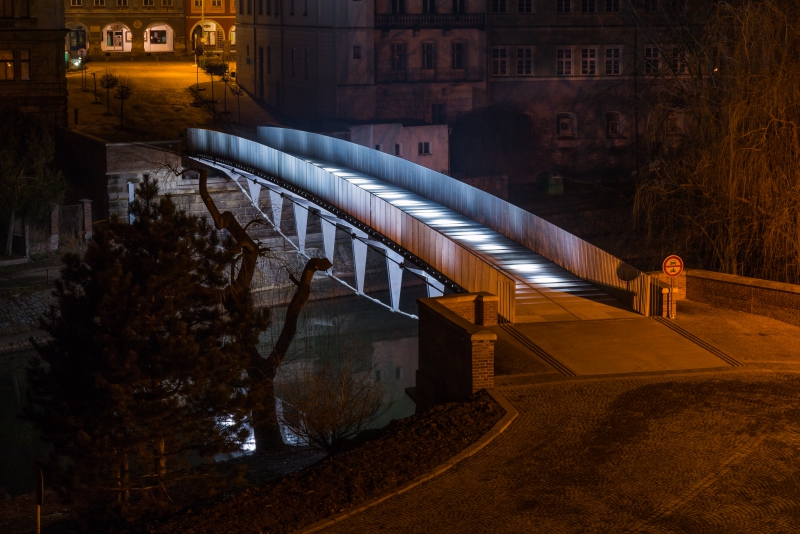 Comenius bridge in Jaroměř, a footbridge for pedestrians and cyclists