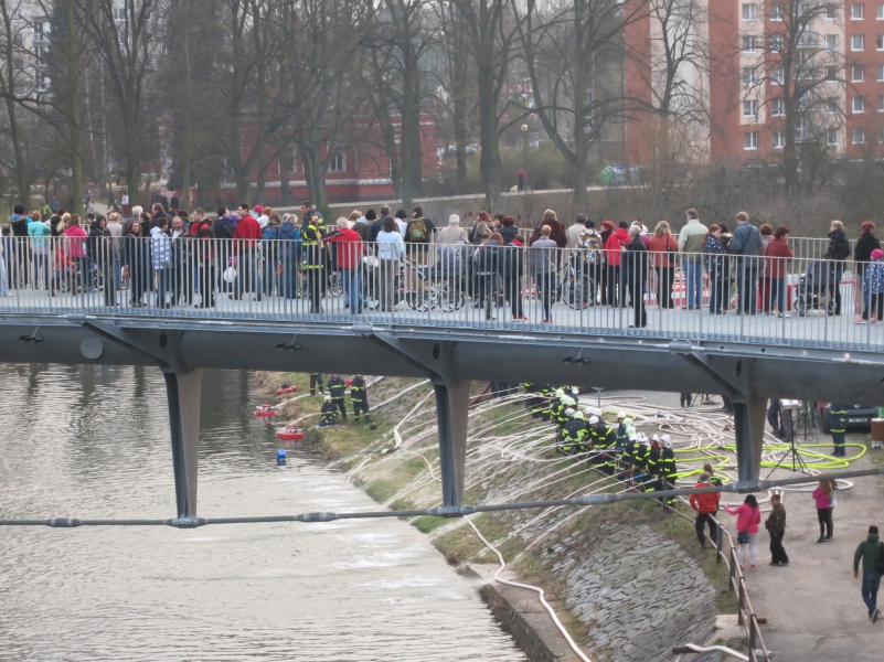Comenius bridge in Jaroměř, a footbridge for pedestrians and cyclists