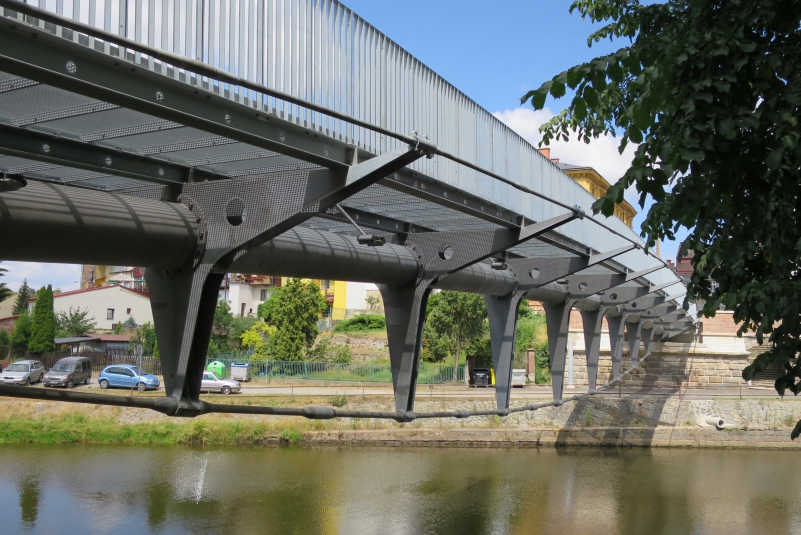 Comenius bridge in Jaroměř, a footbridge for pedestrians and cyclists