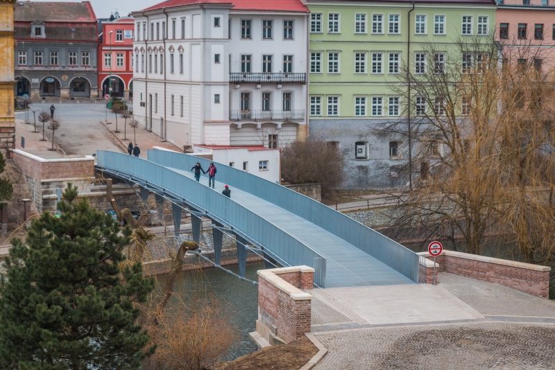 Comenius bridge in Jaroměř, a footbridge for pedestrians and cyclists